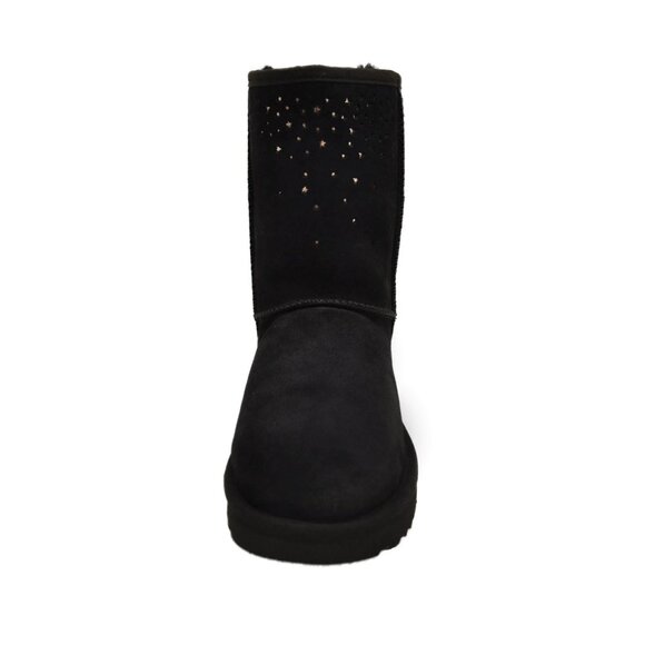 NEW UGG Women Classic Short Stargirl Black Mid Calf Sheepskin Boot - Picture 4 of 7